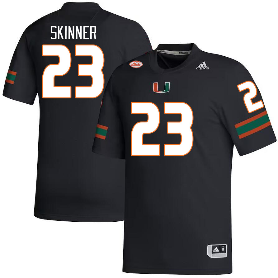 Men #23 Jaleel Skinner Miami Hurricanes College Football Jerseys Stitched-Black